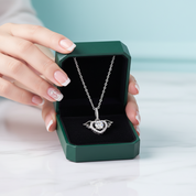 Angel's Wings Dancing Diamond Option Heart Necklace