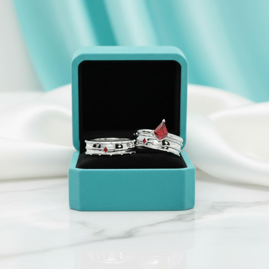 Unisex Ruby Birthstone Ring in 14k Yellow Gold-Evani Jewelry