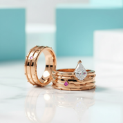 Assassin's Promise Diamond Ring Set in 14k Yellow Gold-Evani Jewelry