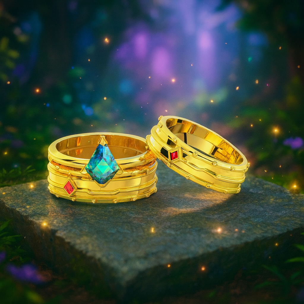 Assasin&#39;s Promise Ring (Unisex)- Video Game Inspired Rings in 14k Yellow Gold-Evani Naomi Jewelry
