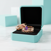 Amethyst Promise Ring (Unisex) in 14k Rose Gold-Evani Jewelry