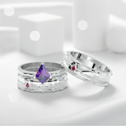 Amethyst Promise Ring (Unisex) in 14k Rose Gold-Evani Jewelry