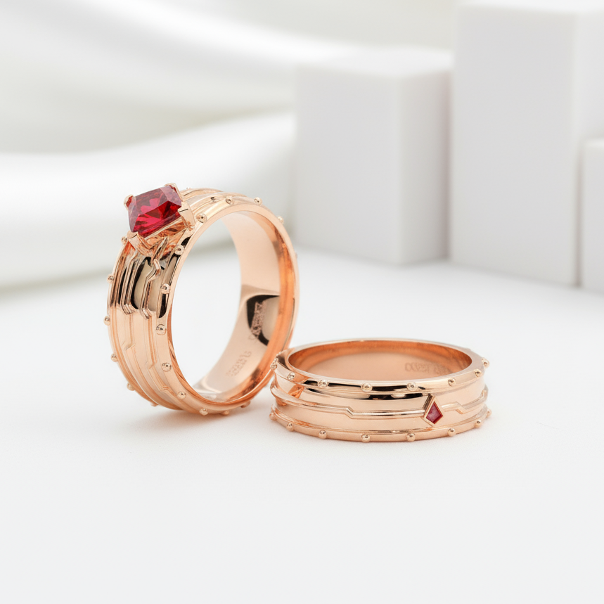 Assassin's Promise Garnet Ring in 14k Yellow Gold-Evani Jewelry