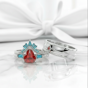 Engagement Ring in 14k Yellow Gold with Ruby Stone-Evani Jewelry