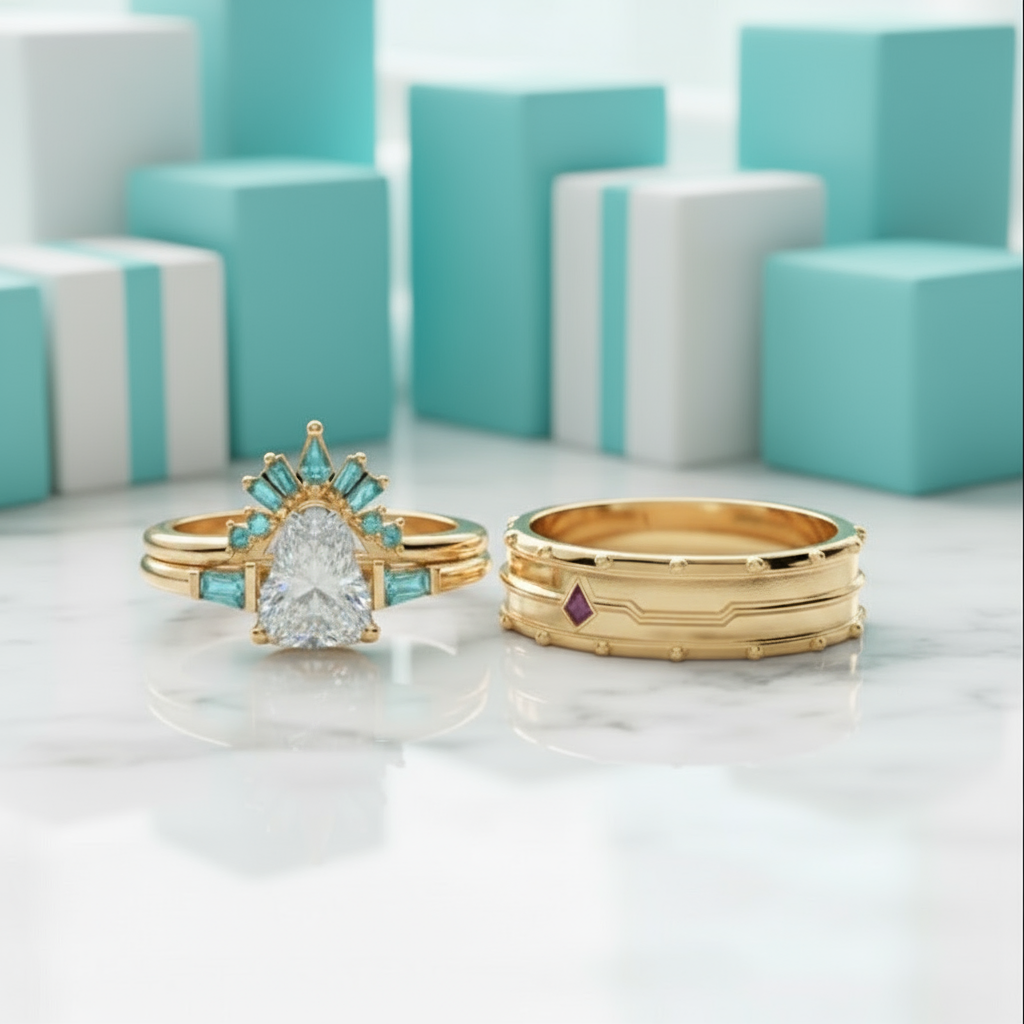 Assassin's Romance Diamond Engagement Ring in 14k Yellow Gold-Evani Jewelry