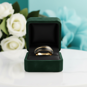 Asymmetric Gold Thread Two Tone Tungsten Wedding Band - Evani Naomi Jewelry