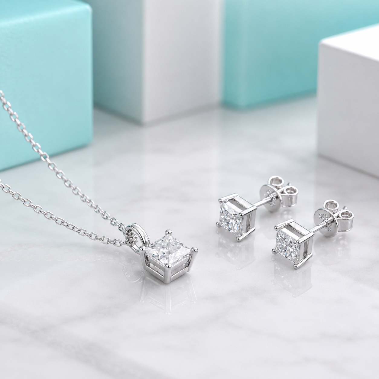 Cushion Cut Diamond OptionJewelry Set