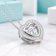 Halo Heart Dancing Diamond Option Necklace