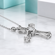 Diamond Option Heart & Cross Necklace