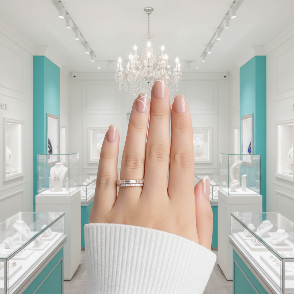 Baguette and Round Diamond Option Wedding Band - Evani Naomi Jewelry