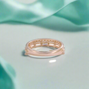 Baguette and Round Diamond Wedding Band-Evani Naomi Jewelry