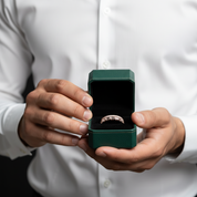 Baguette and Round Diamond Option Wedding Band - Evani Naomi Jewelry