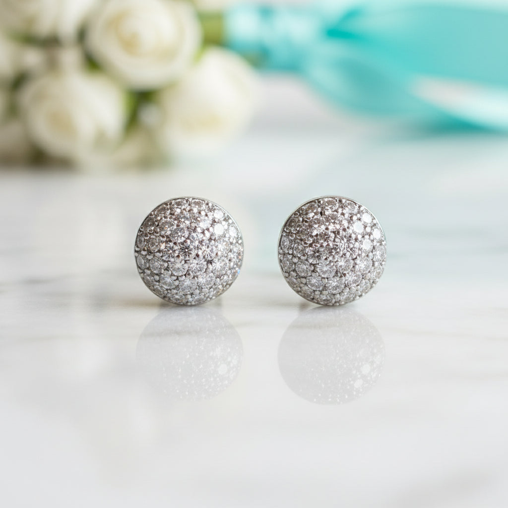 Ball of Diamond Birthstone Stud Earrings-Evani Jewelry