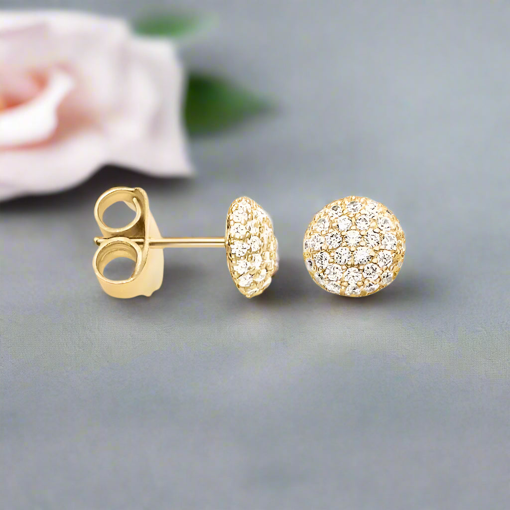 Ball of Diamonds Stud Earrings-Evani Naomi Jewelry