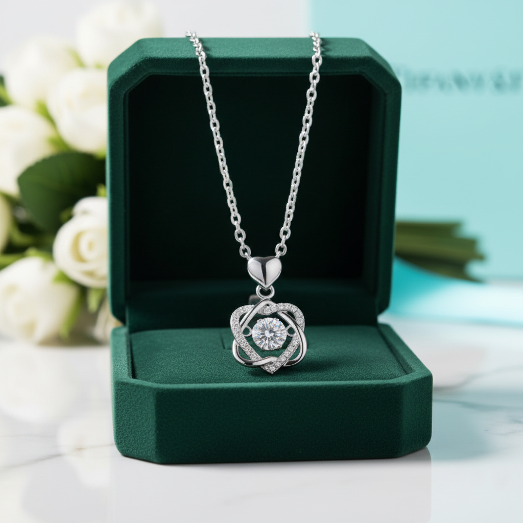 Beating 0.5 ct Diamond OptionHeart Shaped Necklace - Evani Naomi Jewelry