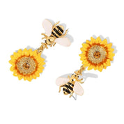 Bee and Sunflower Earrings-Evani Naomi Jewelry