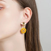 Bee and Sunflower Earrings-Evani Naomi Jewelry