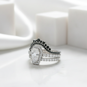 Best Love Gothic Wedding Rings in Rare Coffin Cut Diamond Birthstone-Evani Jewelry