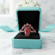 Best Love Gothic Wedding Rings in Rare Coffin Cut Ruby Birthstone-Evani Jewelry