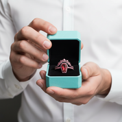 Best Love Gothic Wedding Rings in Rare Coffin Cut Ruby Birthstone-Evani Jewelry