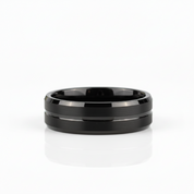 Beveled Black Tungsten Men's Wedding Band - Evani Naomi Jewelry