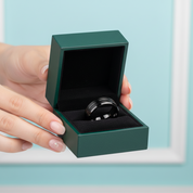 Beveled Black Tungsten Men's Wedding Band - Evani Naomi Jewelry
