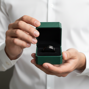 Beveled Black Tungsten Men's Wedding Band - Evani Naomi Jewelry