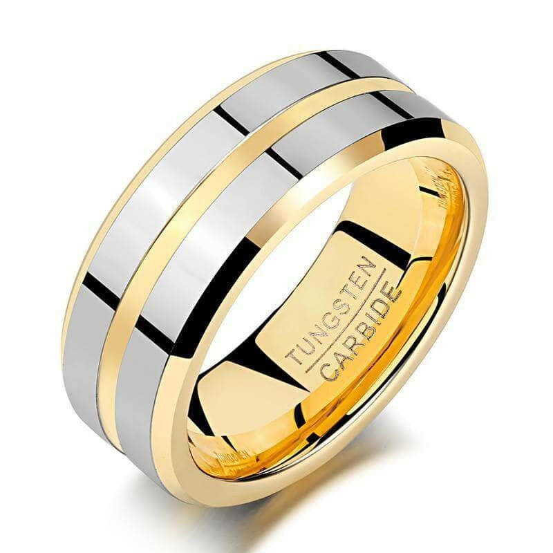 Beveled Edge 8mm Tungsten Men's Wedding Band-Evani Naomi Jewelry