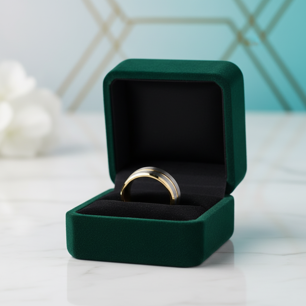 Beveled Edge 8mm Tungsten Men's Wedding Band - Evani Naomi Jewelry