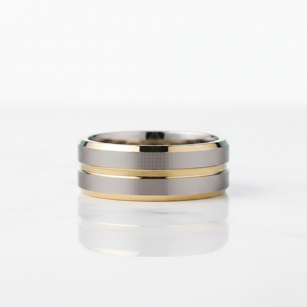 Beveled Edge 8mm Tungsten Men's Wedding Band - Evani Naomi Jewelry