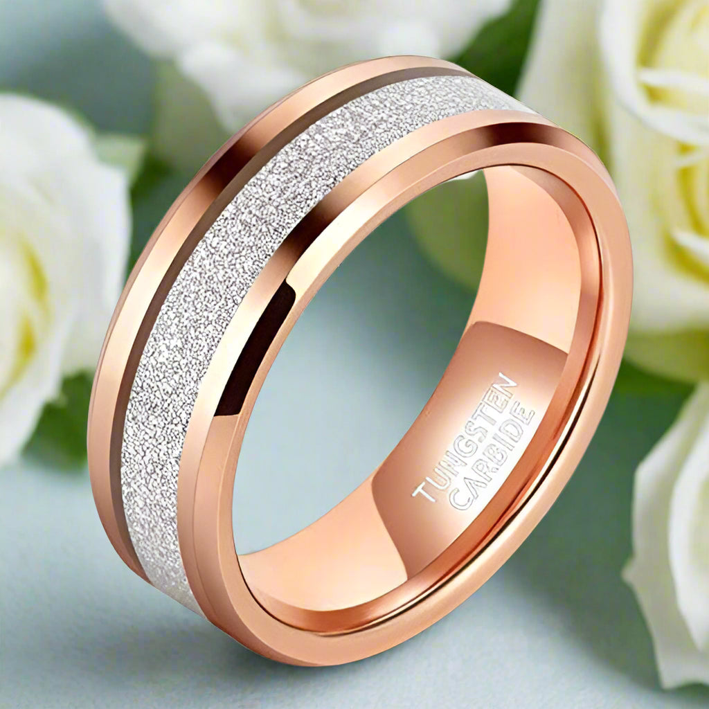 Beveled Edge Tungsten Men's Wedding Band-Evani Jewelry
