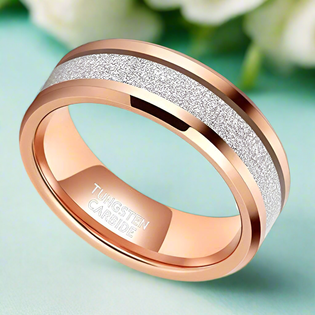 Beveled Edge Tungsten Men's Wedding Band-Evani Jewelry