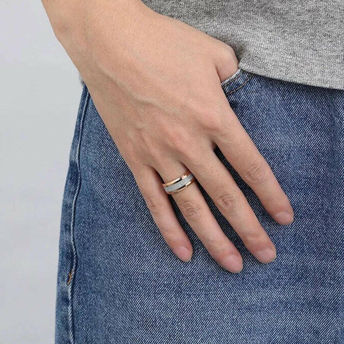Beveled Edge Tungsten Men's Wedding Band-Evani Naomi Jewelry