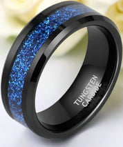 Beveled Edge Tungsten Men's Wedding Band-Evani Naomi Jewelry