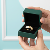 Beveled Edge Yellow Gold Tungsten Men's Wedding Band - Evani Naomi Jewelry