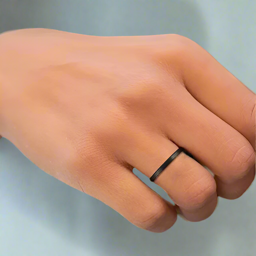 Beveled Rose Gold Tungsten Women's Wedding Band-Evani Naomi Jewelry