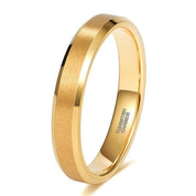 Beveled Yellow Gold Tungsten Wedding Band-Evani Naomi Jewelry