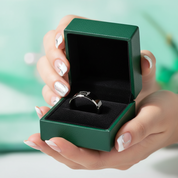 Black Beveled Edge Tungsten Wedding Band with Musical Note - Evani Naomi Jewelry