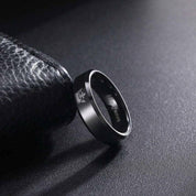 Black Beveled King & Queen Tungsten Wedding Band-Evani Naomi Jewelry
