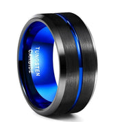 Black $ Blue Tungsten Unisex Wedding Band-Evani Naomi Jewelry