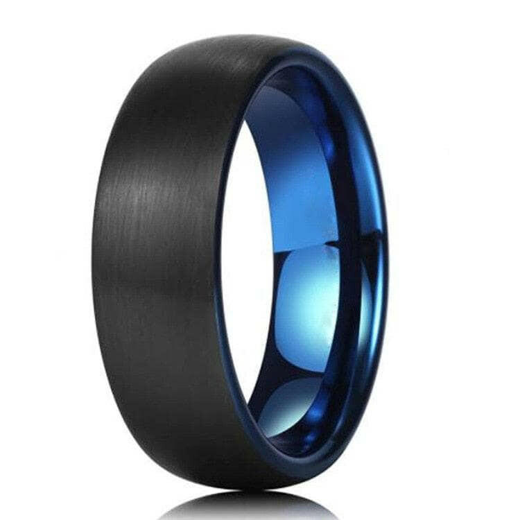 Black Brushed Dome Tungsten Men's Wedding Band-Evani Naomi Jewelry