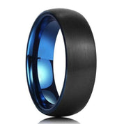 Black Brushed Dome Tungsten Men's Wedding Band-Evani Naomi Jewelry