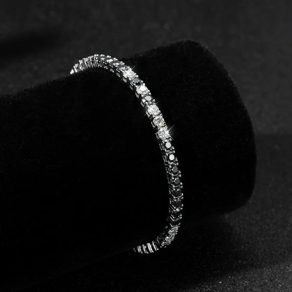 Black & Clear Diamond Tennis Bracelet-Evani Naomi Jewelry
