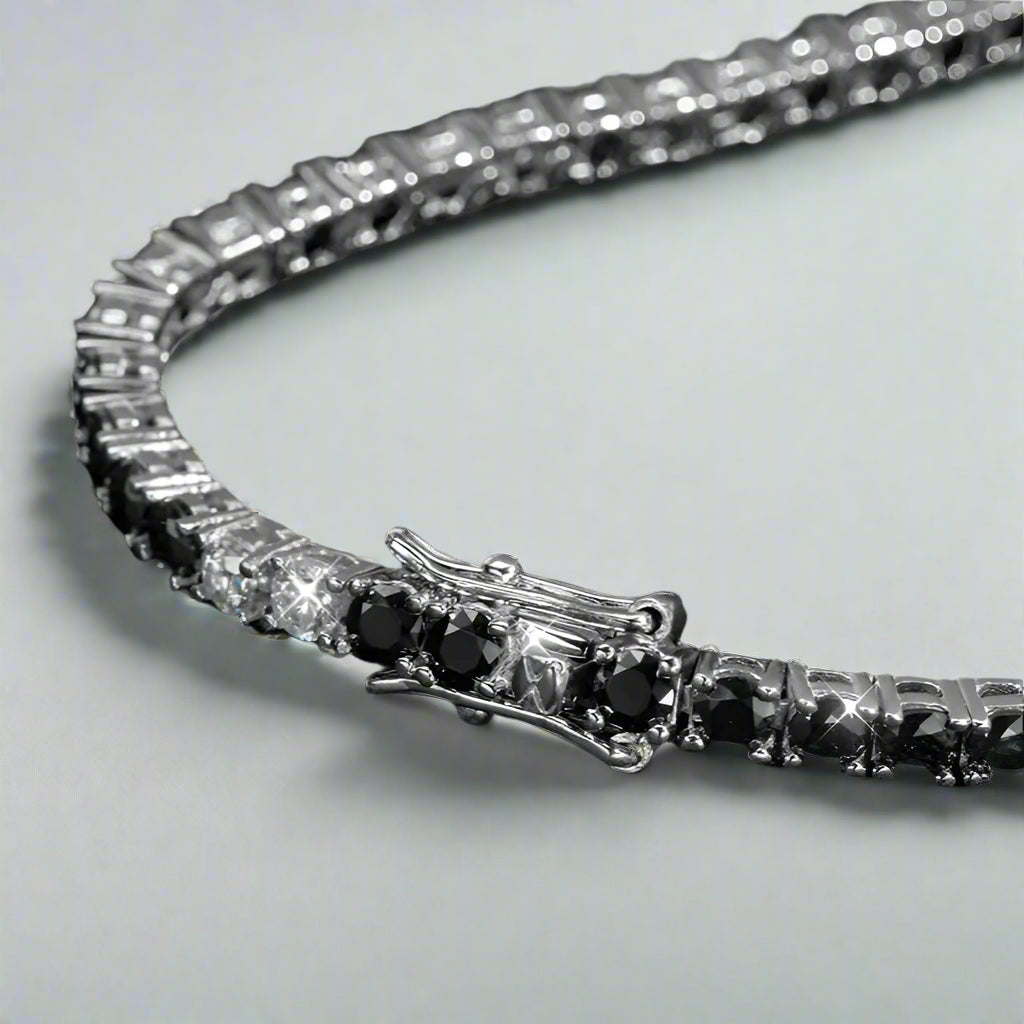 Black & Clear Diamond Tennis Bracelet-Evani Naomi Jewelry