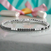 Black & Clear Diamond Tennis Bracelet-Evani Naomi Jewelry