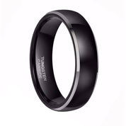 Black Dome Tungsten Men's Wedding Band-Evani Naomi Jewelry