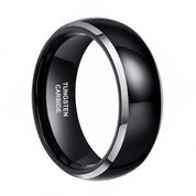 Black Dome Tungsten Men's Wedding Band-Evani Naomi Jewelry
