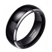 Black Dome Tungsten Men's Wedding Band-Evani Naomi Jewelry