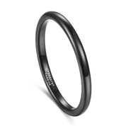 Black Dome Tungsten Unisex Wedding Band-Evani Naomi Jewelry