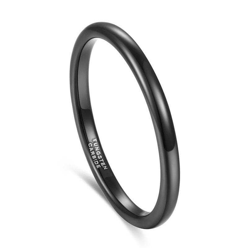 Black Dome Tungsten Unisex Wedding Band-Evani Naomi Jewelry